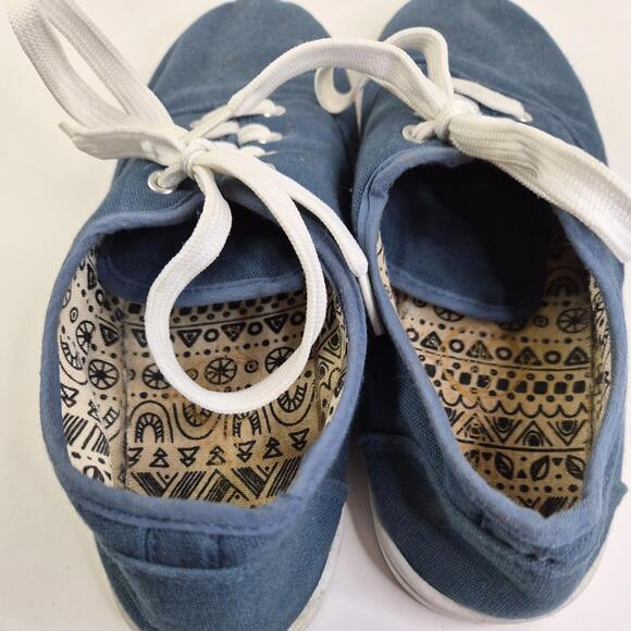 Chic Vtg 90s Women's Denim Jean Sz 8 Lace Up Sneakers Shoes - Picture 9 of 9